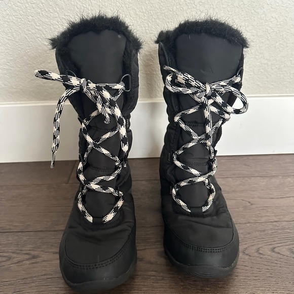 Sorel Women’s Whitney Tall Lace II Boots in Black & White - Picture 2 of 7